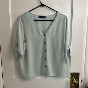 Apt. 9 Short Sleeve Blouse with Tie Sleeves